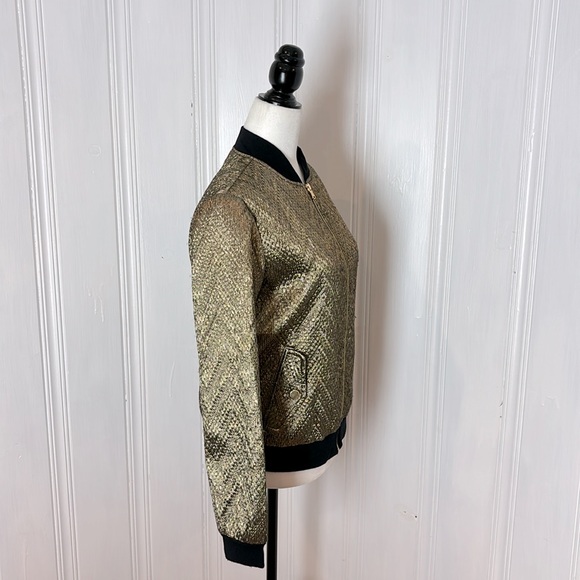 Golden TRINA TURK bomber jacket - Picture 2 of 7